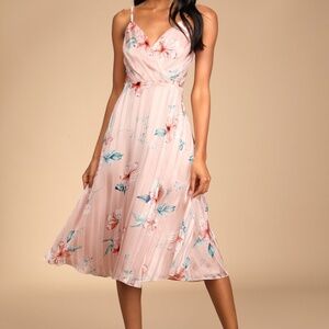All About Love Pink Floral Print Midi Dress